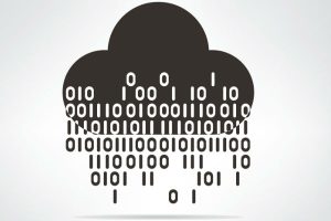 Cloud raining binary code