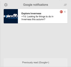 Screengrab of a Google+ notification