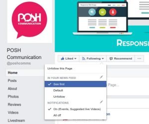how to select See First on a Facebook business page