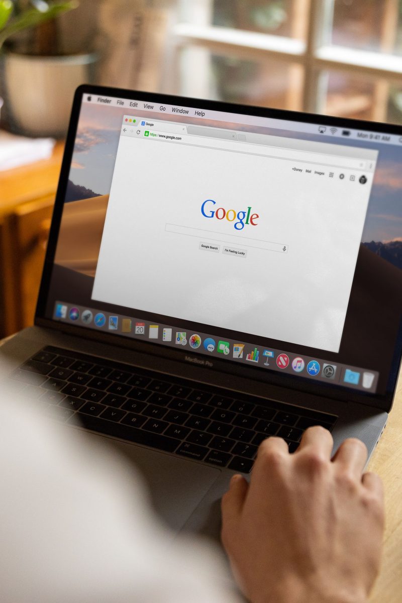 Laptop with Google open