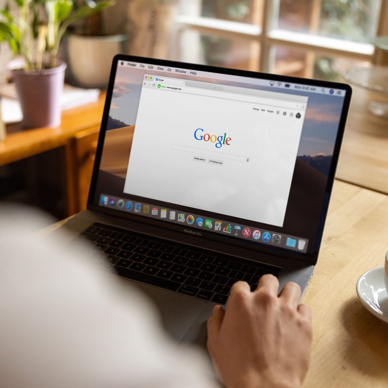 Laptop with Google open