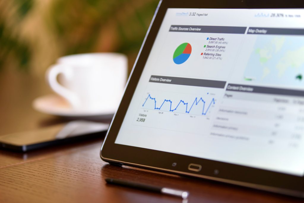 Analytics on a laptop screen