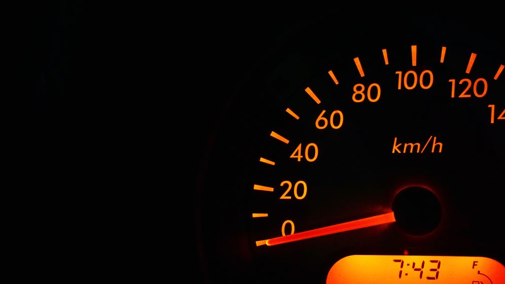 Speedometer in a car