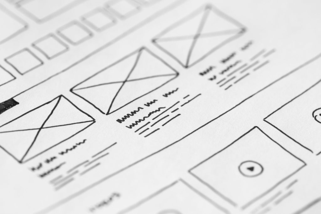 Hotel website design wireframe